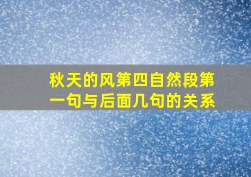 秋天的风第四自然段第一句与后面几句的关系