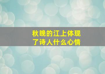 秋晚的江上体现了诗人什么心情