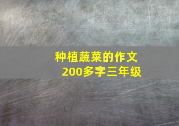 种植蔬菜的作文200多字三年级