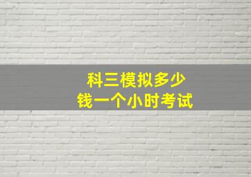 科三模拟多少钱一个小时考试