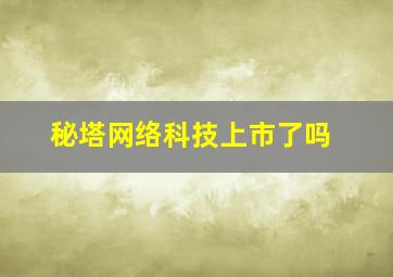 秘塔网络科技上市了吗