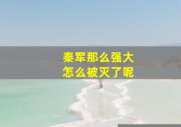 秦军那么强大怎么被灭了呢