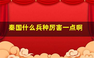 秦国什么兵种厉害一点啊