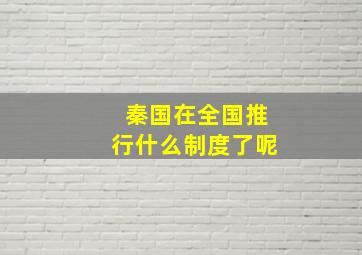 秦国在全国推行什么制度了呢