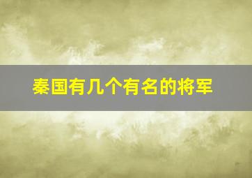 秦国有几个有名的将军