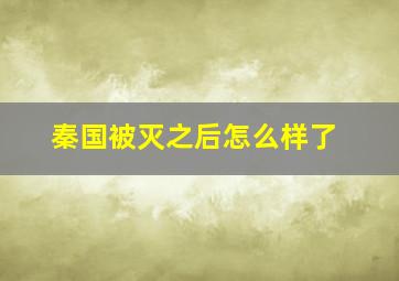 秦国被灭之后怎么样了