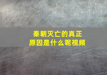 秦朝灭亡的真正原因是什么呢视频