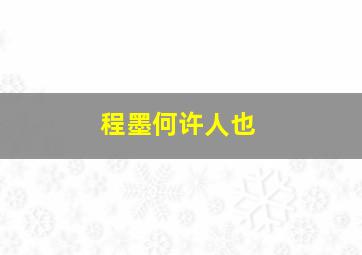 程墨何许人也