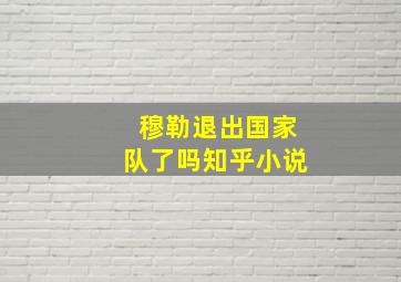 穆勒退出国家队了吗知乎小说