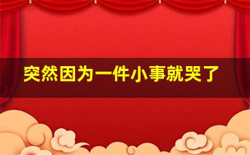 突然因为一件小事就哭了