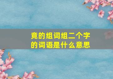 竟的组词组二个字的词语是什么意思