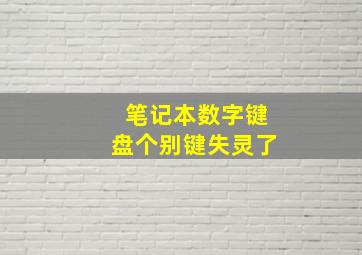 笔记本数字键盘个别键失灵了