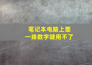 笔记本电脑上面一排数字键用不了