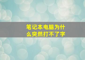 笔记本电脑为什么突然打不了字