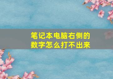 笔记本电脑右侧的数字怎么打不出来