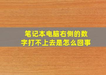 笔记本电脑右侧的数字打不上去是怎么回事