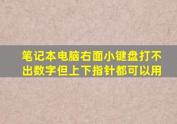 笔记本电脑右面小键盘打不出数字但上下指针都可以用