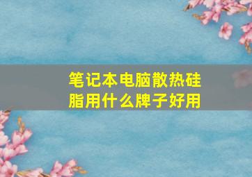 笔记本电脑散热硅脂用什么牌子好用