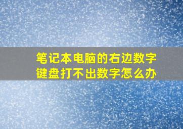 笔记本电脑的右边数字键盘打不出数字怎么办