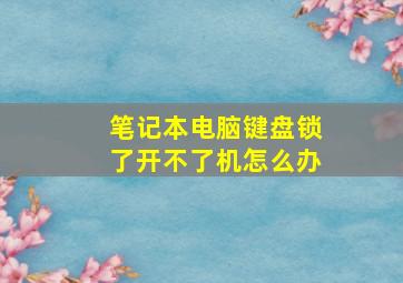 笔记本电脑键盘锁了开不了机怎么办