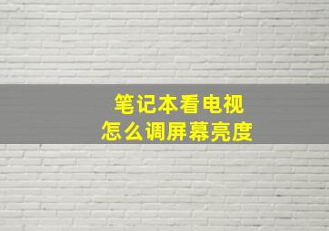 笔记本看电视怎么调屏幕亮度