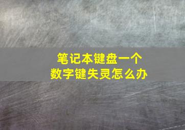 笔记本键盘一个数字键失灵怎么办