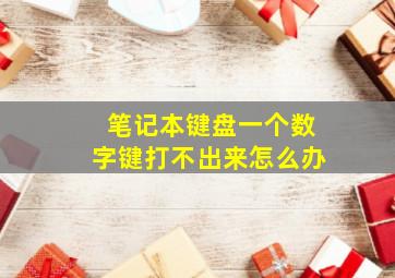 笔记本键盘一个数字键打不出来怎么办