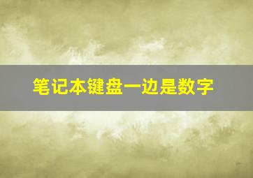 笔记本键盘一边是数字