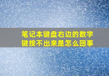 笔记本键盘右边的数字键按不出来是怎么回事