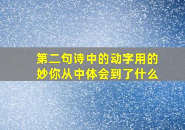 第二句诗中的动字用的妙你从中体会到了什么