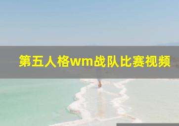 第五人格wm战队比赛视频