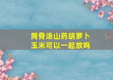 筒骨汤山药胡萝卜玉米可以一起放吗