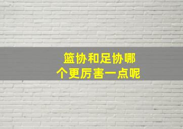 篮协和足协哪个更厉害一点呢