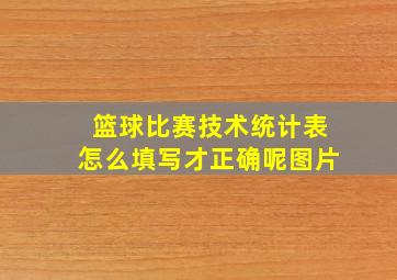 篮球比赛技术统计表怎么填写才正确呢图片