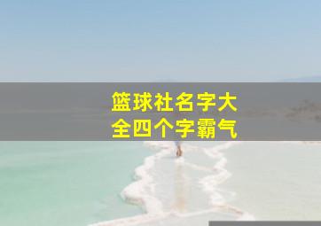 篮球社名字大全四个字霸气