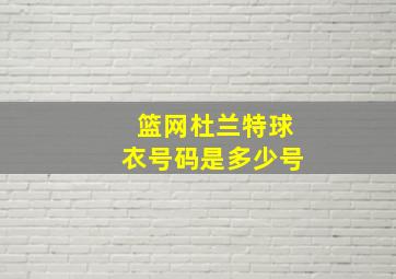 篮网杜兰特球衣号码是多少号