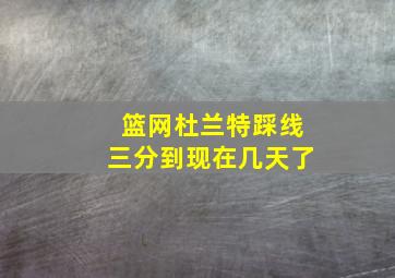 篮网杜兰特踩线三分到现在几天了