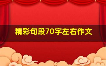 精彩句段70字左右作文