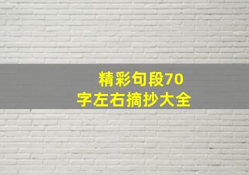 精彩句段70字左右摘抄大全