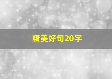 精美好句20字