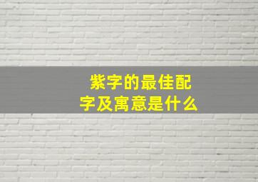 紫字的最佳配字及寓意是什么