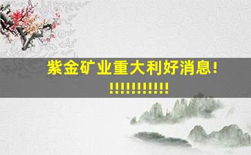 紫金矿业重大利好消息!!!!!!!!!!!!