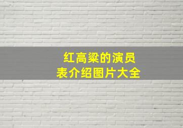 红高粱的演员表介绍图片大全