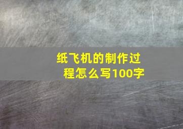 纸飞机的制作过程怎么写100字