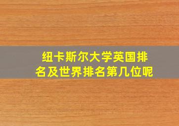 纽卡斯尔大学英国排名及世界排名第几位呢