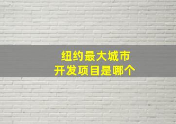 纽约最大城市开发项目是哪个