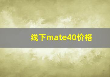 线下mate40价格