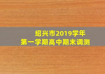 绍兴市2019学年第一学期高中期末调测