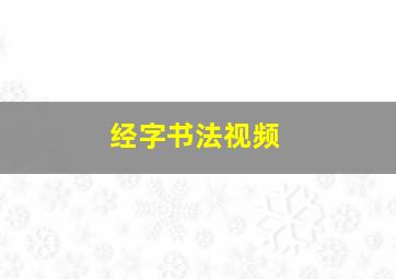 经字书法视频