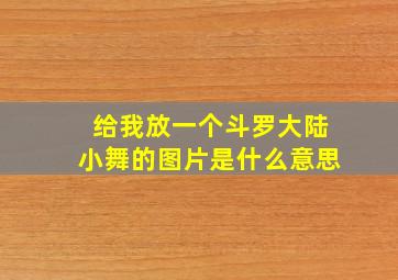 给我放一个斗罗大陆小舞的图片是什么意思